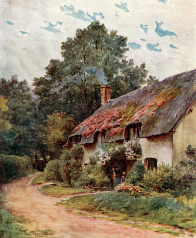 Somerset Cottage, Nedaleko Dunsteru (barevné lito) od Walter Frederick Roofe Tyndale