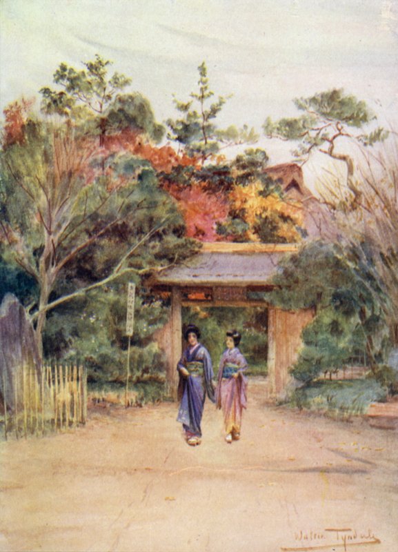 Brána Shaker Gardens poblíž Tokia od Walter Frederick Roofe Tyndale