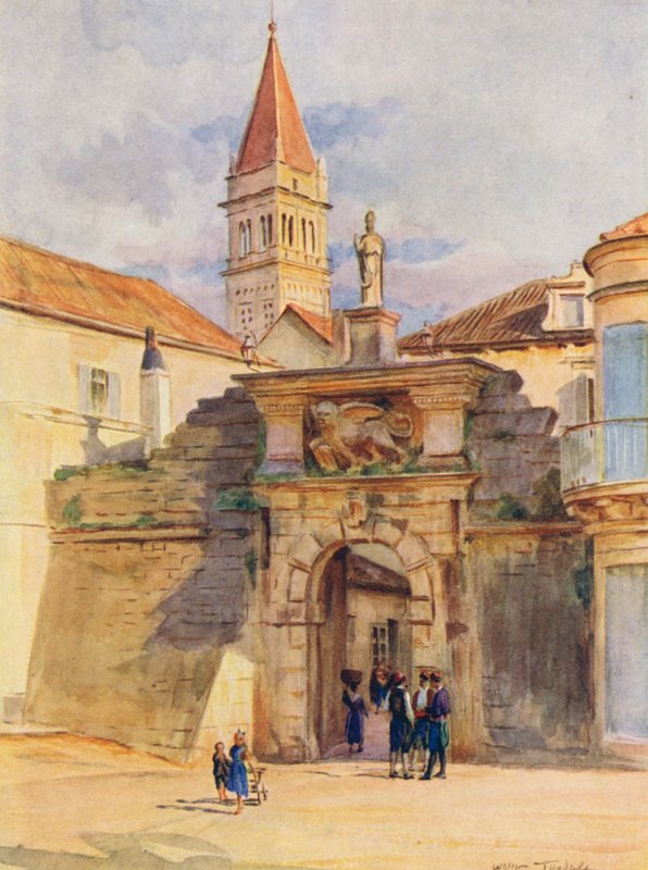 Jedna z bran Trau (barevná litografie) od Walter Frederick Roofe Tyndale