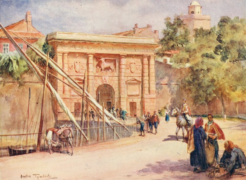 Držák Terraferma, Zara (barevná litografie) od Walter Frederick Roofe Tyndale