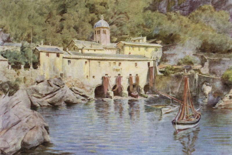 S Fruttuoso, Portofino, Itálie (barva lito) od Walter Frederick Roofe Tyndale