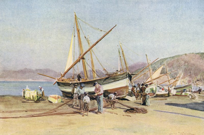 Strand, Sestri Levante (barva lito) od Walter Frederick Roofe Tyndale