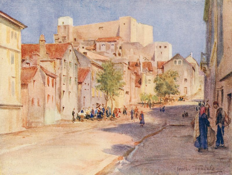 The High Street, Sebenico (barevná litografie) od Walter Frederick Roofe Tyndale