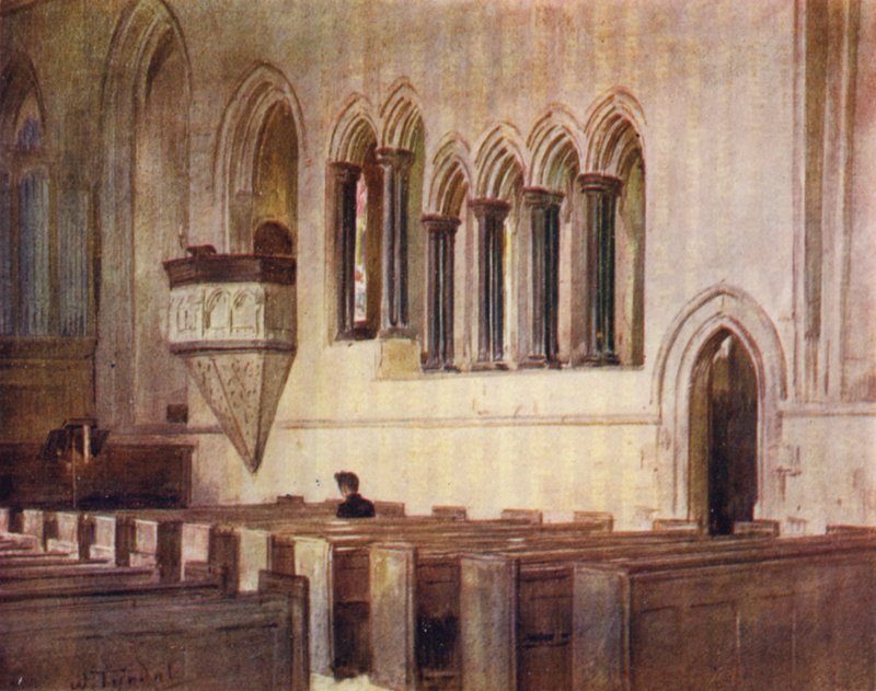The New Forest: Beaulieu Church, dříve refektář opatství Beaulieu (barevné lito) od Walter Frederick Roofe Tyndale