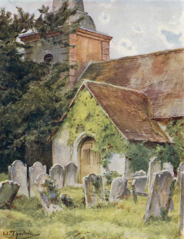 The New Forest: Brokenhurst Church (barva lito) od Walter Frederick Roofe Tyndale