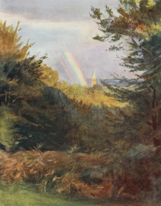 The New Forest: Lyndhurst Church z Emery Down (barevné lito) od Walter Frederick Roofe Tyndale