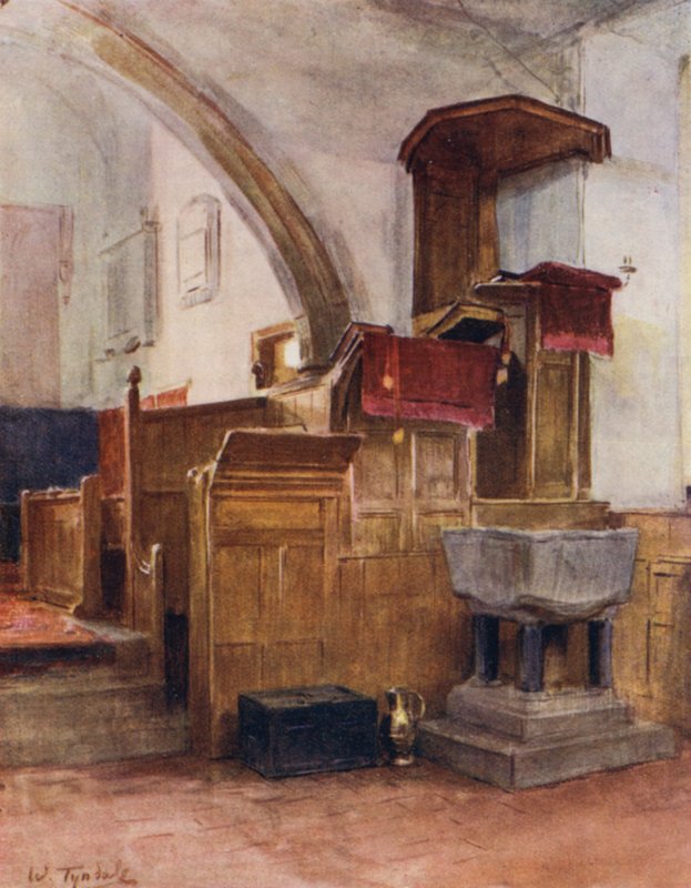 The New Forest: Minstead Church (barevné lito) od Walter Frederick Roofe Tyndale