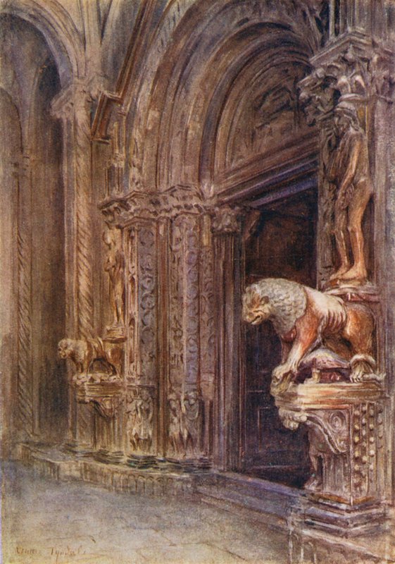 Kruchta dómu v Trau (barevná litografie) od Walter Frederick Roofe Tyndale
