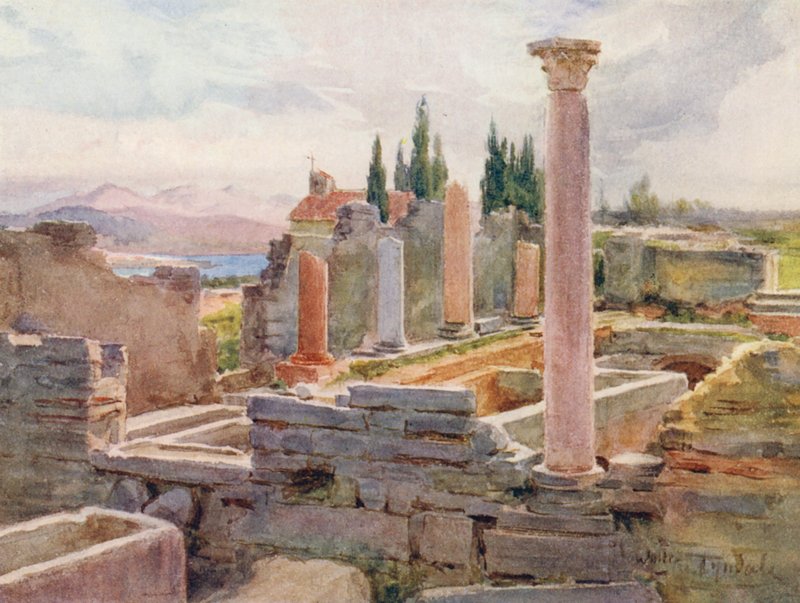 Zříceniny Salony (barevná litografie) od Walter Frederick Roofe Tyndale