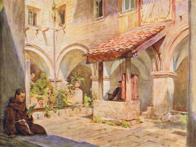 Horní křížová chodba v San Francesco, Ragusa (barevná litografie) od Walter Frederick Roofe Tyndale