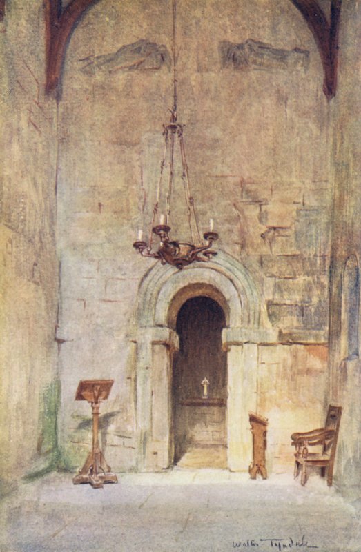 Wessex: Saský kostel ve Wessexu (barevná litografie) od Walter Frederick Roofe Tyndale