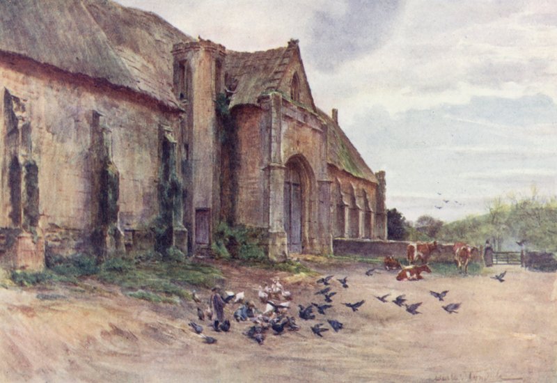 Wessex: Tithe-Barn, Abbotsbury, near Weymouth (barevná litografie) od Walter Frederick Roofe Tyndale