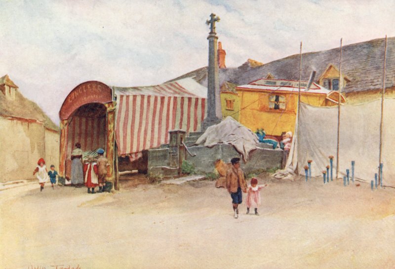 Wessex: Zákoutí wessexského jarmarku (barevná litografie) od Walter Frederick Roofe Tyndale