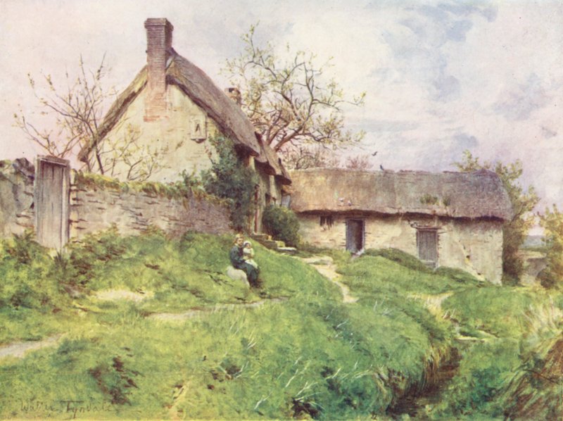 Wessex: Skupina chalup v Sutton Poyntz u Weymouthu (barevná litografie) od Walter Frederick Roofe Tyndale