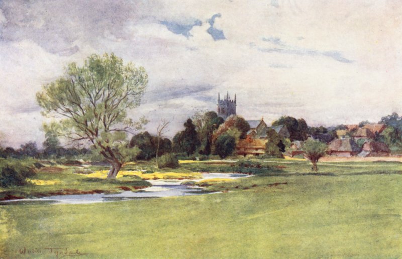 Wessex: Bere Regis (barevná litografie) od Walter Frederick Roofe Tyndale