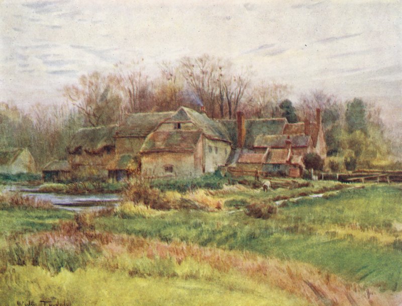 Wessex: Bindon Abbey Mill (barevná litografie) od Walter Frederick Roofe Tyndale