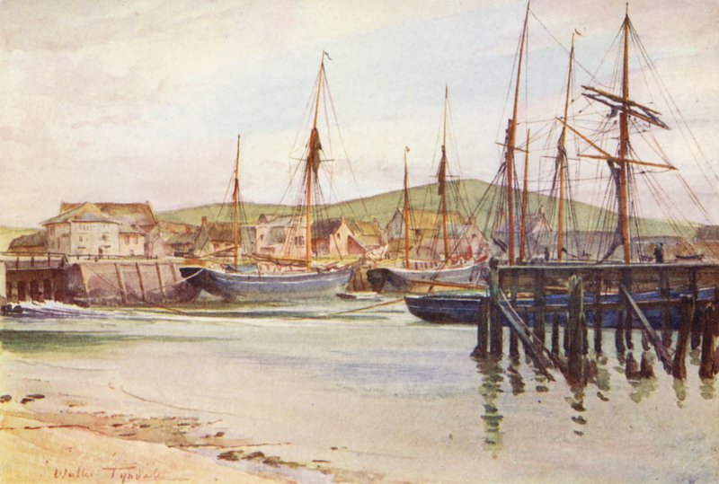 Wessex: Bridport, "Port Bredy" z Wessexských románů (barevná litografie) od Walter Frederick Roofe Tyndale