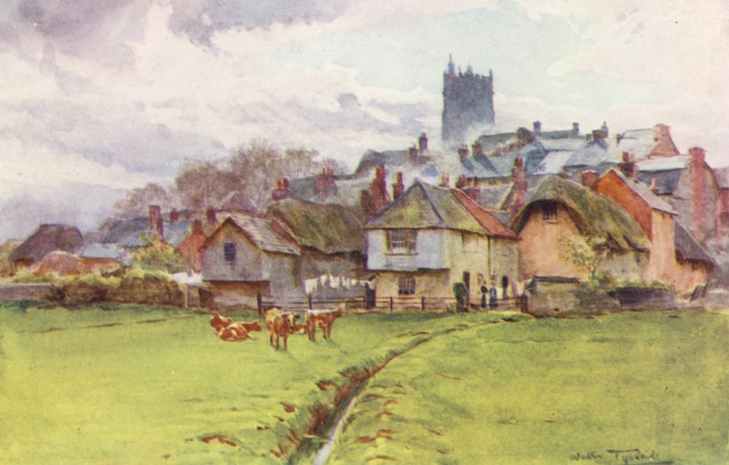 Wessex: Fordington, Dorchester (barevná litografie) od Walter Frederick Roofe Tyndale