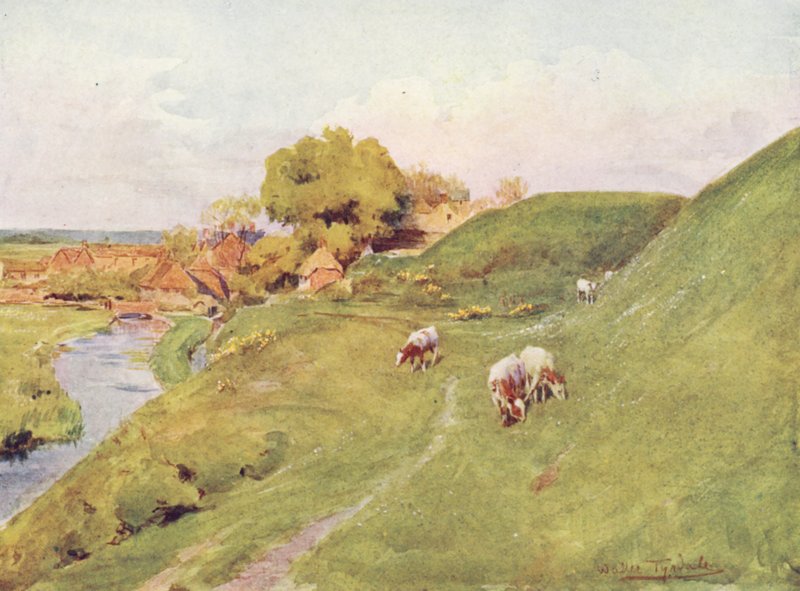 Wessex: Na starých hradbách Warehamu (barevná litografie) od Walter Frederick Roofe Tyndale