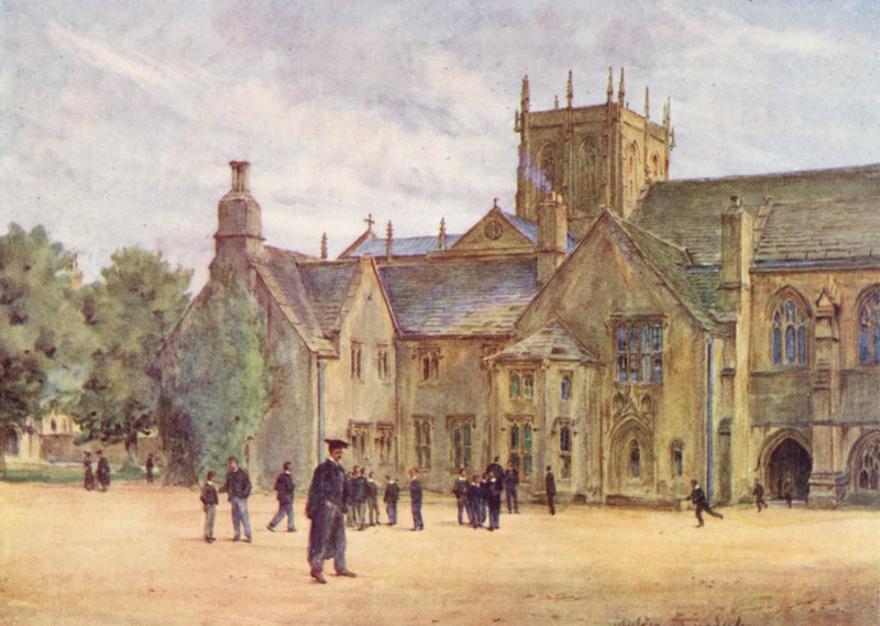 Wessex: Sherborne College (barevná litografie) od Walter Frederick Roofe Tyndale