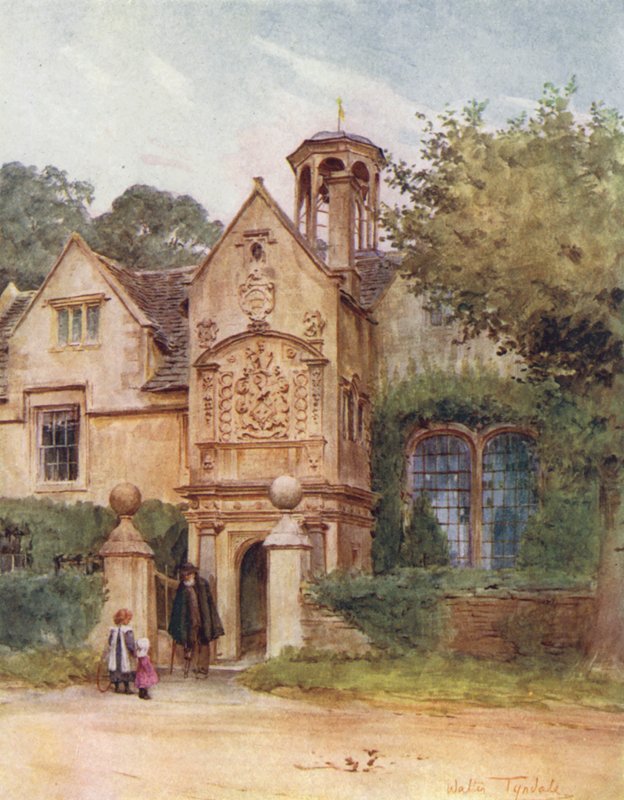 Wessex: Almshouses, Corsham, Wilts (barevná litografie) od Walter Frederick Roofe Tyndale