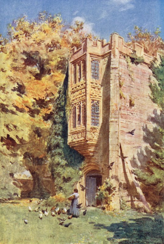 Wessex: Brána v Cerne Abbas (barevná litografie) od Walter Frederick Roofe Tyndale