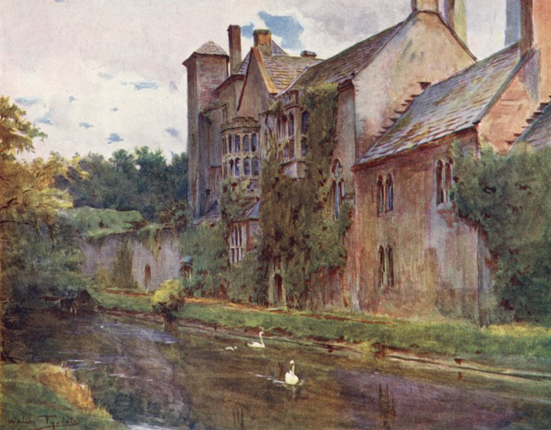 Wessex: Palác, Wells (barevná litografie) od Walter Frederick Roofe Tyndale