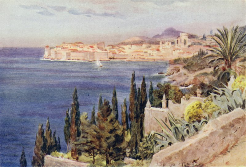 Jugoslávie: Dubrovnický záliv (barevné lito) od Walter Frederick Roofe Tyndale
