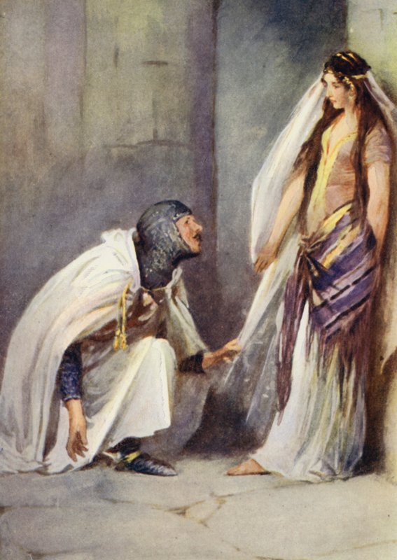 Ilustrace pro Ivanhoe od Sira Waltera Scotta (barevné lito) od Walter Grieve
