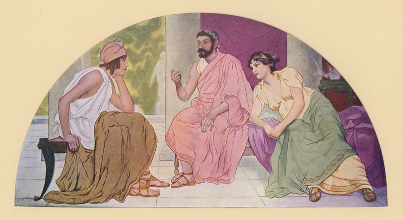 Paříž v domě Meneláa a Heleny (barevná litografie) od Walter MacEwen