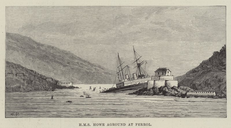 HMS Howe Aground ve Ferrol od Walter Paget