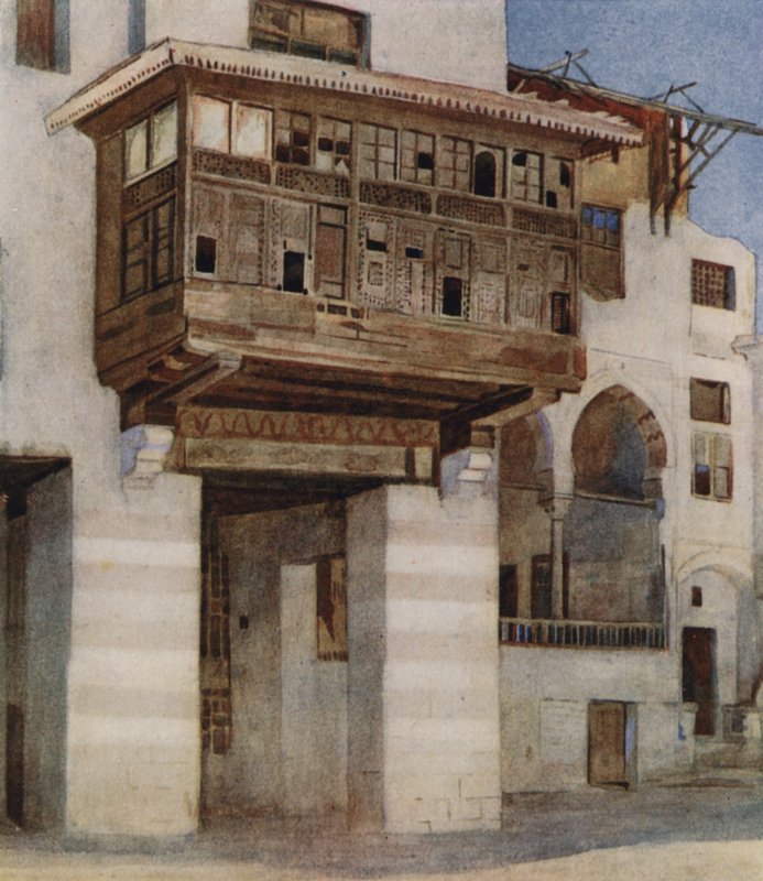 Starý dům poblíž bazaru stánkařů, Káhira od Walter Spencer Stanhope Tyrwhitt
