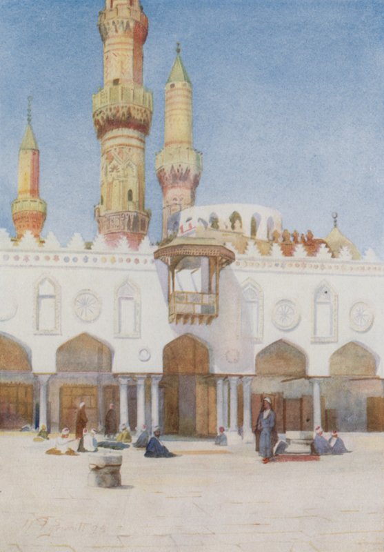 Nádvoří mešity El Azhar, Káhirská univerzita od Walter Spencer Stanhope Tyrwhitt