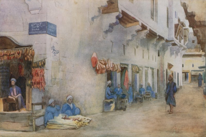 Sharia-el-Kerabiyeh, neboli ulice nosičů vody, Káhira od Walter Spencer Stanhope Tyrwhitt