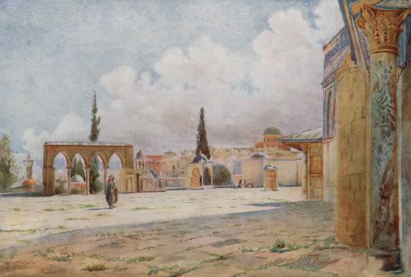 Jižní veranda mešity a letní kazatelna, Jeruzalém od Walter Spencer Stanhope Tyrwhitt