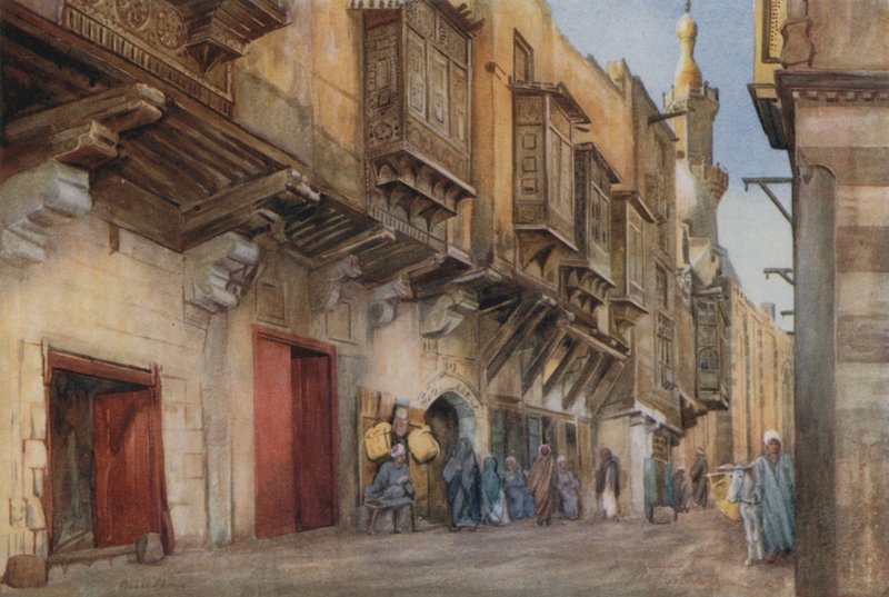 Pouliční scéna, Bab-el-Sharia, Káhira od Walter Spencer Stanhope Tyrwhitt