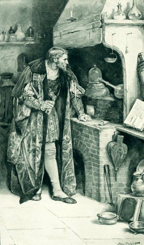 James IV jako alchymista ve své laboratoři od Walter Stanley Paget