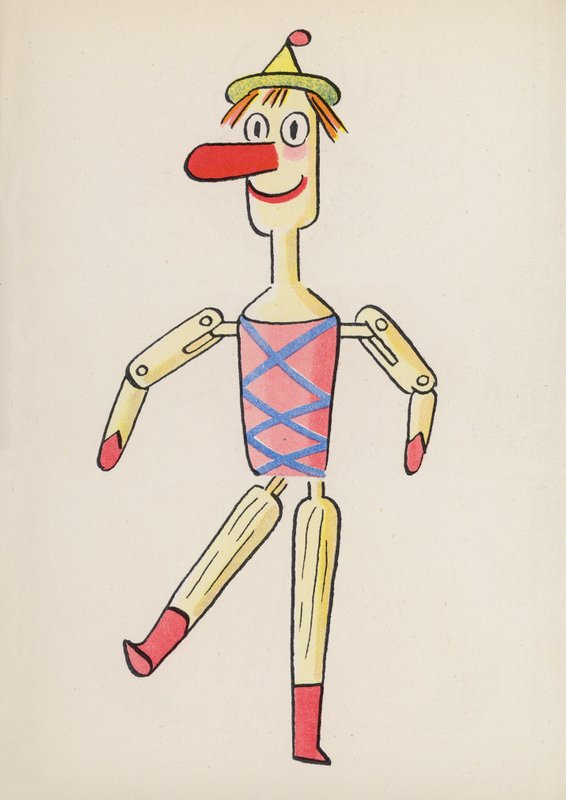 Čísla z dětských knih: Pinocchio (barevná litografie) od Walter Trier