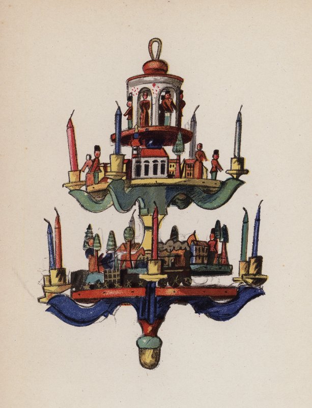 Stará hračka malovaná Walterem Trierem (barevná litografie) od Walter Trier