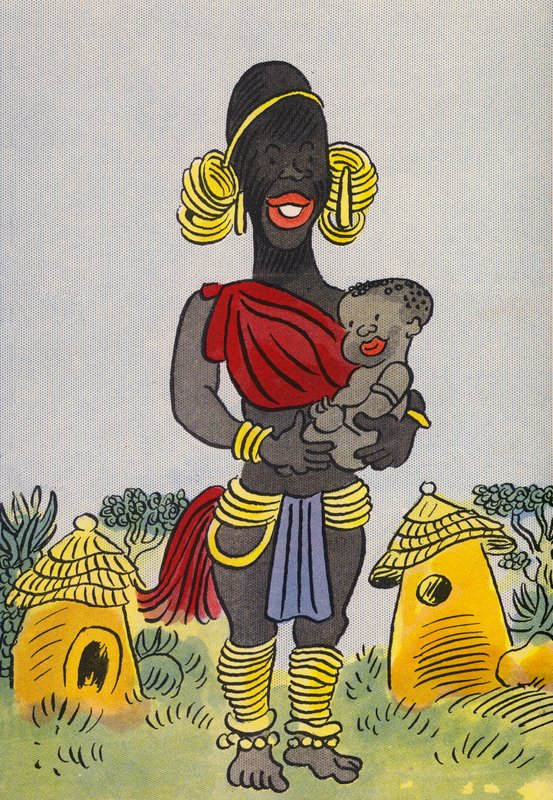Bláznivé kostýmy Waltera Triera: Střední Afrika (barevná litografie) od Walter Trier