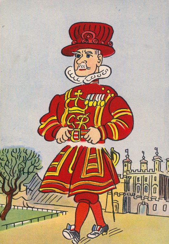 Bláznivé kostýmy Waltera Triera: Anglie, Beefeater (barevná litografie) od Walter Trier