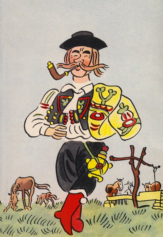 Bláznivé kostýmy Waltera Triera: Maďarsko (barevná litografie) od Walter Trier