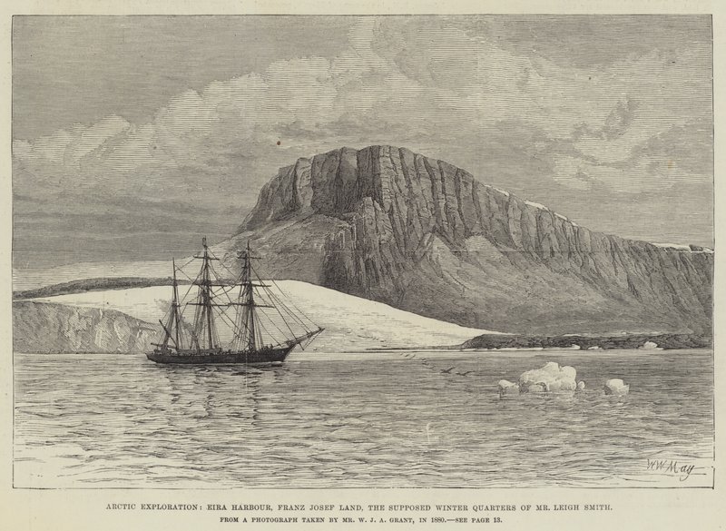 Arctic Exploration, Eira Harbour, Franz Josef Land, údajná zimní čtvrť pana Leigha Smithe od Walter William May