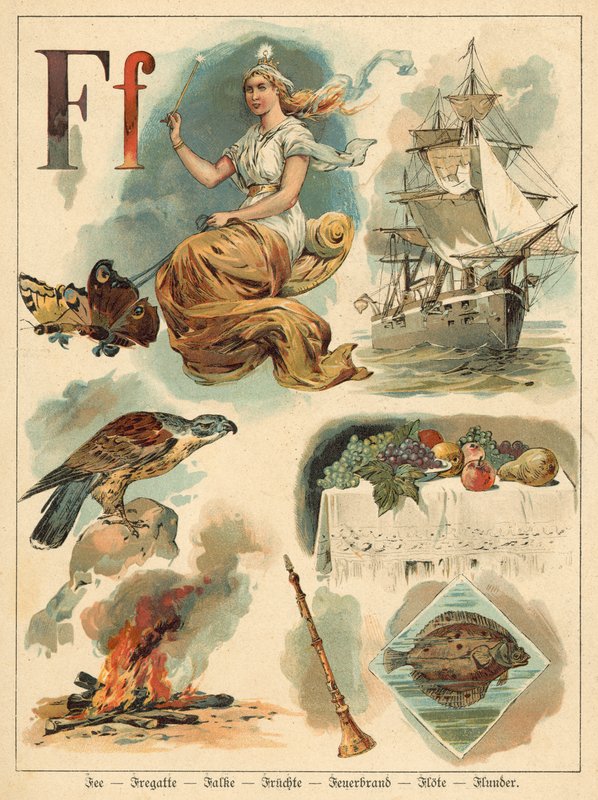 písmeno F (chromolitho) od Walter Zweigle