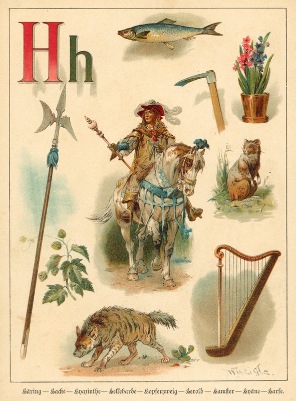 Písmeno H (chromolitho) od Walter Zweigle
