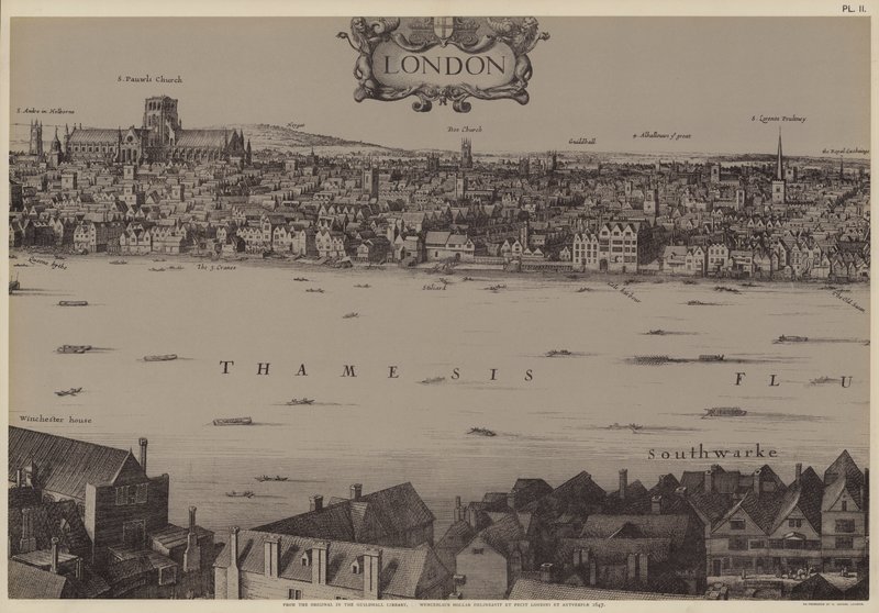 Panorama Londýna od Wenceslaus (after) Hollar