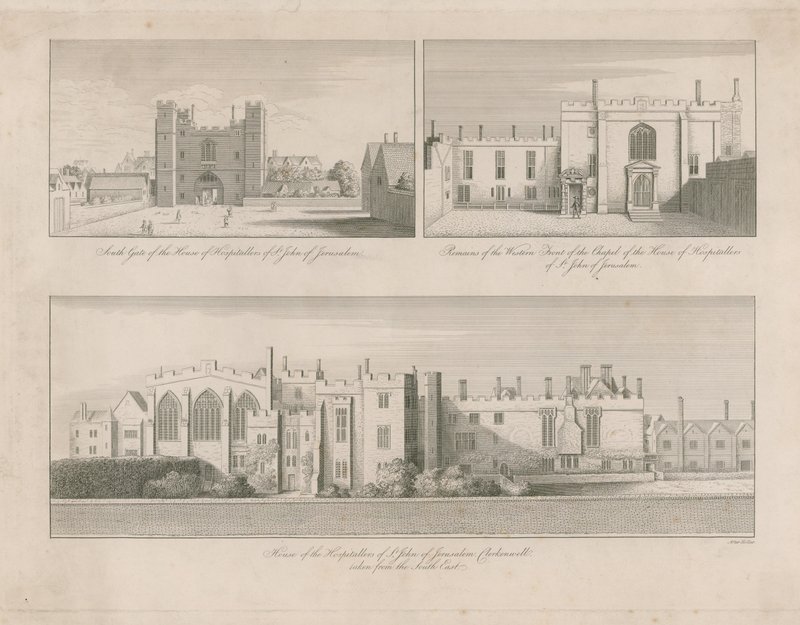 Dům johanitů svatého Jana Jeruzalémského, Clerkenwell od Wenceslaus Hollar