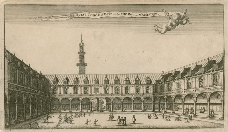 Interiér Royal Exchange, Londýn od Wenceslaus Hollar