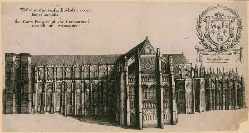 Jižní vyhlídka Conventual Church of Westminster, Londýn od Wenceslaus Hollar