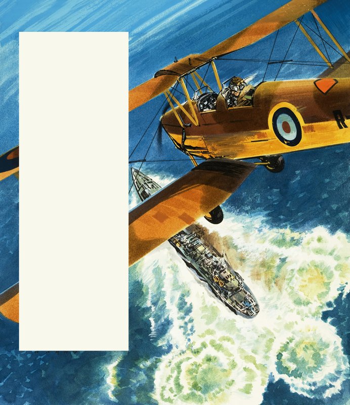 Tiger Moth hlídkující na britském pobřeží během 2. světové války od Wilf (20th century) Hardy